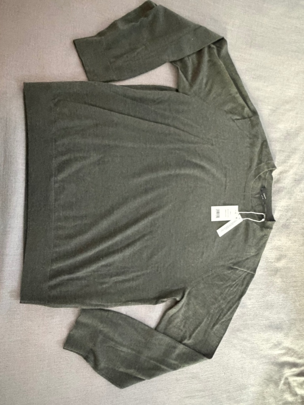 Vince Men’s Extra Fine Merino Wool Crewneck Sweater XL Heather Night Moss NWT